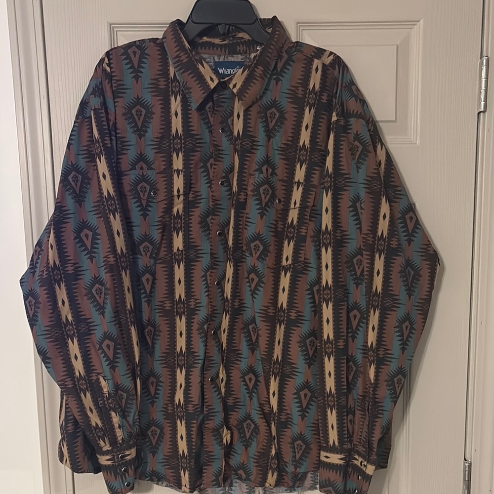 EUC Wrangler Checotah Pearl Snap 3XL